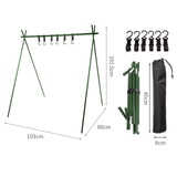 Maxbell Folding Triangle Rack Durable Cookware Aluminum Alloy for Camping Picnic Green