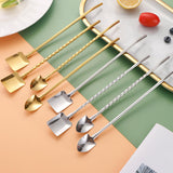 Maxbell Stainless Steel Straw Long Handle Spoon with Brush Straight and Tip