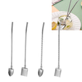 Maxbell Stainless Steel Straw Long Handle Spoon with Brush Straight and Tip