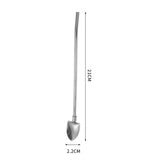 Maxbell Stainless Steel Straw Long Handle Spoon with Brush Straight and Tip
