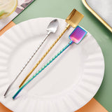 Maxbell Shovel Scoop Tableware Iced Tea Spoon Mini Spoons for Desserts for Tea Straight Tip Shovel