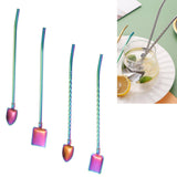 Maxbell Shovel Scoop Tableware Iced Tea Spoon Mini Spoons for Desserts for Tea Straight Tip Shovel