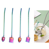 Maxbell Shovel Scoop Tableware Iced Tea Spoon Mini Spoons for Desserts for Tea Straight Tip Shovel