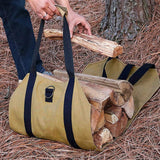 Maxbell Log Carrier Tote Carrying Rack Woodpile Firewood Carrier for Indoor BBQ khaki