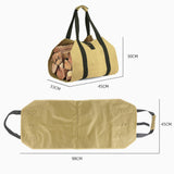 Maxbell Log Carrier Tote Carrying Rack Woodpile Firewood Carrier for Indoor BBQ light khaki