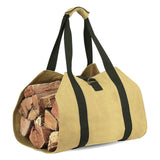 Maxbell Log Carrier Tote Carrying Rack Woodpile Firewood Carrier for Indoor BBQ light khaki