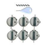 Maxbell 6 Pieces Surfboard Leash Plug 25mm Diameter Surfboard Tail Rudder Slot White