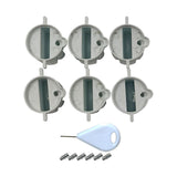 Maxbell 6 Pieces Surfboard Leash Plug 25mm Diameter Surfboard Tail Rudder Slot White