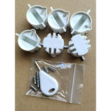 Maxbell 6 Pieces Surfboard Leash Plug 25mm Diameter Surfboard Tail Rudder Slot White