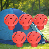 Maxbell 5x Trekking Tip Protectors for Mountain Climbing Walking Canes Accessories red
