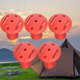 Maxbell 5x Trekking Tip Protectors for Mountain Climbing Walking Canes Accessories red