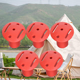 Maxbell 5x Trekking Tip Protectors for Mountain Climbing Walking Canes Accessories red
