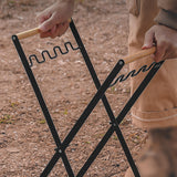 Maxbell Collapsible Trash Can Stand Support Garbage Bag Holder for Picnic Black