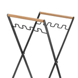 Maxbell Collapsible Trash Can Stand Support Garbage Bag Holder for Picnic Black