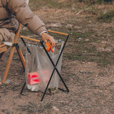 Maxbell Collapsible Trash Can Stand Support Garbage Bag Holder for Picnic Black