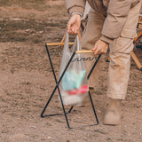 Maxbell Collapsible Trash Can Stand Support Garbage Bag Holder for Picnic Black