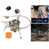 Maxbell Foldable Camping Gas Stove Windproof with Adapter for Camping Cooking Hiking Black Adapter