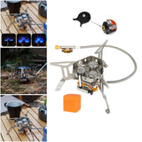 Maxbell Foldable Camping Gas Stove Windproof with Adapter for Camping Cooking Hiking Black Adapter