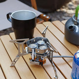 Maxbell Foldable Camping Gas Stove Windproof with Adapter for Camping Cooking Hiking Black Adapter