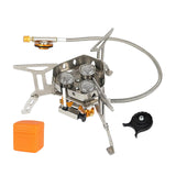 Maxbell Foldable Camping Gas Stove Windproof with Adapter for Camping Cooking Hiking Black Adapter