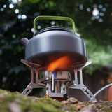 Maxbell Foldable Camping Gas Stove Windproof with Adapter for Camping Cooking Hiking Black Adapter