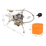Maxbell Foldable Camping Gas Stove Windproof with Adapter for Camping Cooking Hiking Black Adapter