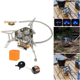 Maxbell Foldable Camping Gas Stove Windproof with Adapter for Camping Cooking Hiking Black Adapter