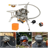 Maxbell Foldable Camping Gas Stove Windproof with Adapter for Camping Cooking Hiking Black Adapter