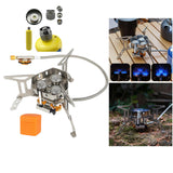 Maxbell Foldable Camping Gas Stove Windproof with Adapter for Camping Cooking Hiking Gray Adapter