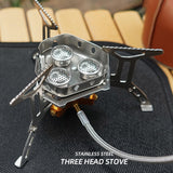 Maxbell Foldable Camping Gas Stove Windproof with Adapter for Camping Cooking Hiking Gray Adapter