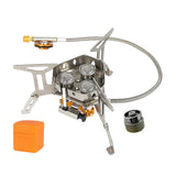 Maxbell Foldable Camping Gas Stove Windproof with Adapter for Camping Cooking Hiking Gray Adapter