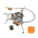 Maxbell Foldable Camping Gas Stove Windproof with Adapter for Camping Cooking Hiking Gray Adapter