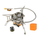 Maxbell Foldable Camping Gas Stove Windproof with Adapter for Camping Cooking Hiking Gray Adapter