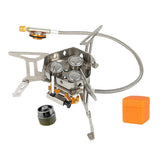Maxbell Foldable Camping Gas Stove Windproof with Adapter for Camping Cooking Hiking Gray Adapter