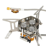 Maxbell Foldable Camping Gas Stove Windproof with Adapter for Camping Cooking Hiking Gray Adapter