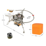 Maxbell Foldable Camping Gas Stove Windproof with Adapter for Camping Cooking Hiking Gray Adapter