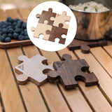Maxbell 4x Wooden Coasters Jigsaw Puzzle Design Placemats Decor for Kitchen Home