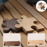 Maxbell 4x Wooden Coasters Jigsaw Puzzle Design Placemats Decor for Kitchen Home