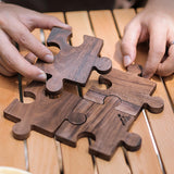 Maxbell 4x Wooden Coasters Jigsaw Puzzle Design Placemats Decor for Kitchen Home