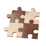 Maxbell 4x Wooden Coasters Jigsaw Puzzle Design Placemats Decor for Kitchen Home