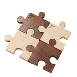 Maxbell 4x Wooden Coasters Jigsaw Puzzle Design Placemats Decor for Kitchen Home