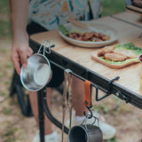 Maxbell Stainless Steel Camping Desk Side Hanger Shelves 1Pcs for Picnic RV Travel S 30.5cm x 15cm 5cm
