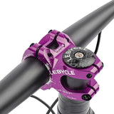Maxbell Bike Short Stem Mountain Road Bicycle 28.6mm 1-1/8 31.8mm Handlebar Stem Purple