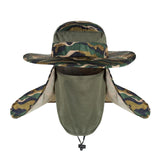 Maxbell Fishing Hat with Removable Neck Flap Cover Gardening Bucket Hat Face Mask Camo