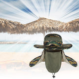 Maxbell Fishing Hat with Removable Neck Flap Cover Gardening Bucket Hat Face Mask Camo