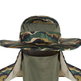 Maxbell Fishing Hat with Removable Neck Flap Cover Gardening Bucket Hat Face Mask Camo