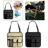 Maxbell Outdoor Beach Chair Armrest Bag Heavy Duty Oxford Fabric Pockets Khaki