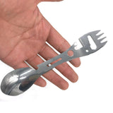 Maxbell Multifunctional Spork Spoon Wrench Portable for Camping Traveling Silver