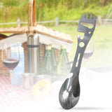 Maxbell Multifunctional Spork Spoon Wrench Portable for Camping Traveling Silver