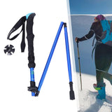 Maxbell Portable Trekking Pole Aluminum Alloy Sports Hiking Backpacking Skiing Pure Blue